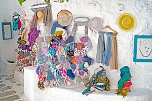 Detail image from a greek touristic shop on Mykonos island