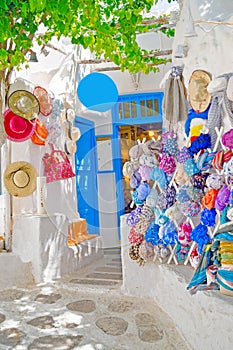 Detail image from a greek touristic shop on Mykonos island, Greece