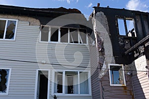 Detail images from a home that was abandoned after a large housefire. photo
