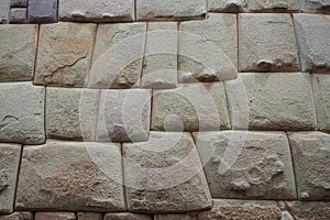 Detail of an Inca wall in Cuzco city, Peru