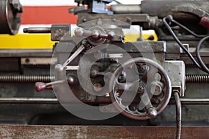 Detail of industrial machinery used in automotive workshops