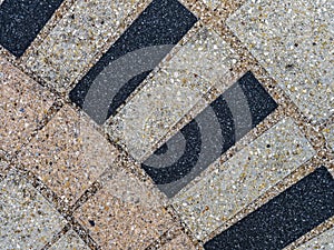 Detail of inlaid tiles on an outdoor tabletop