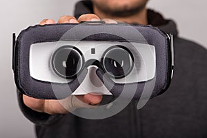 Detail inside view of virtual reality headset