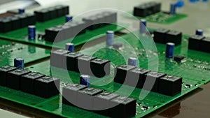 Detail of integrated circuit board with chip. Integrated Circuit Board of a Hard Disk. Chip, microchip