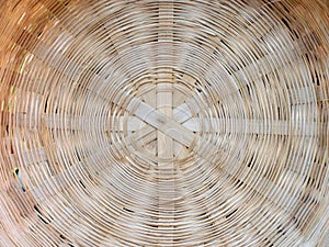 Inside of a bamboo basket photo