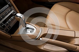 Detail interior of modern auto.