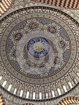 Detail from the interior ornaments of Selimiye Mosque