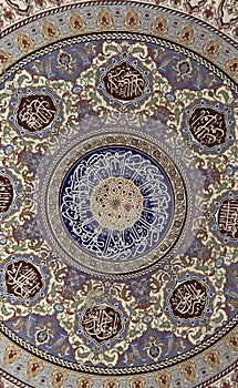 Detail from the interior ornaments of Selimiye Mosque