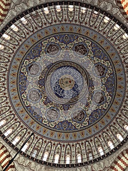 Detail from the interior ornaments of Selimiye Mosque