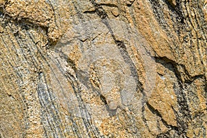 Detail of intricate rock patterns by the side of the road in Idaho, USA