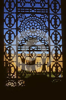 Detail, ironwork window, Mosque of Mohammed Ali