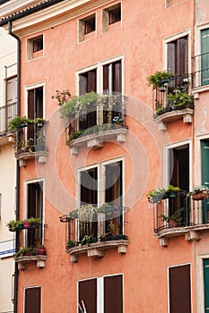 The detail of italian balconies