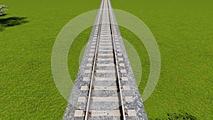 Detail of Italian railway seen from above Europe