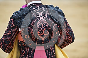 Detail of the jacket of the bullfighter.