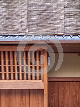 Detail of Japanese wooden building, Japan