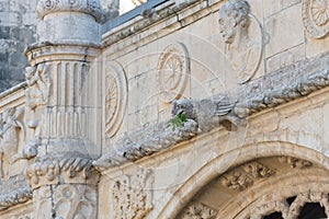 Detail of Jeronimos Monastery decorations, Belem, Lisbon, Portugal photo