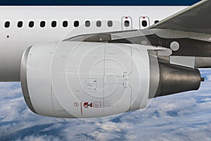 Detail of Jet Engine inflight photo