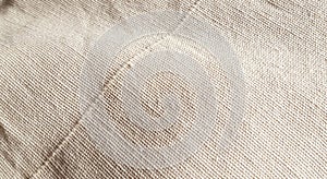 Detail of jute hessian fabric Texture of natural linen fabric