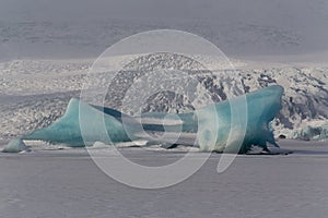 Detail of Kjallsarlon glacier from the frozen laggon photo