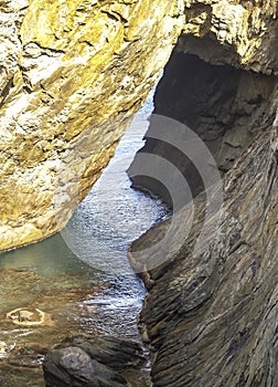 Detail of La Cova de l\'Infern, Coastal Cave in CadaquÃ©s photo