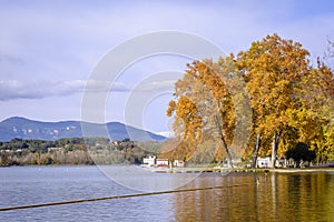 Detail of the lake of Banyoles in the province of Gerona (Spain)