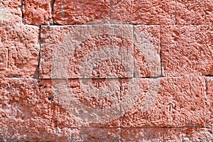 Detail of laterite wall stone, background and texture