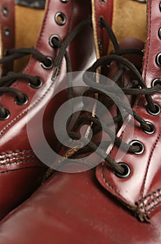 Detail of leather boot