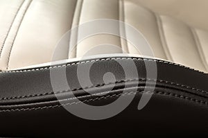 Detail of leather car seat.