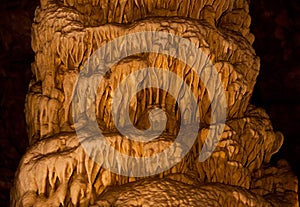 Detail flowstone stalagmite column photo