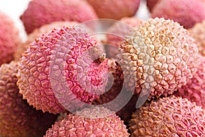 Detail of litchis with selective focus