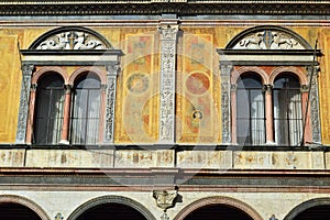 Detail on the Loggia del Consiglio on Piazza dei Signori Verona Italy