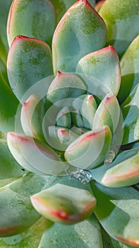 Detail look of Echeveria colorata on dark background. Beautiful succulent Echeveria colorata in detail.