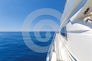 Detail of a luxury motor yacht