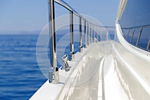 Detail of a luxury motor yacht