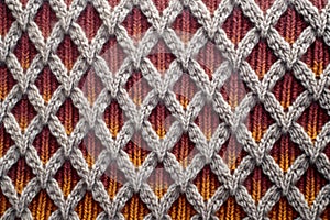 detail of machine-knit wool sweater pattern