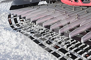 Detail of machine for skiing slope preparations