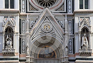 Detail from main facade of Cathedral of Santa Maria del Fiore in