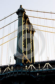 detail of Manhattan Bridge, New York City, USA