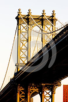 detail of Manhattan Bridge, New York City, USA