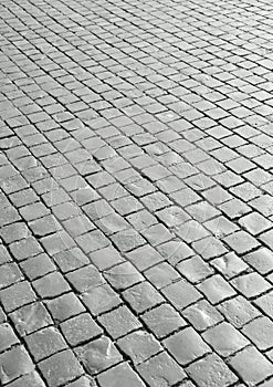 Detail of many cobbles in Saint Peter Square
