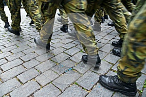 Detail of march soldiers photo