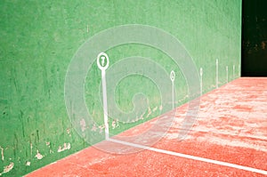 Detail of the marks in a fronton court