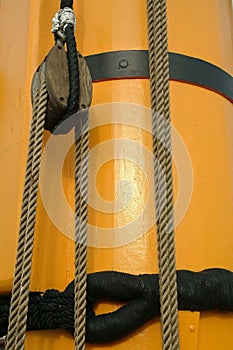 Detail of mast on sail boat