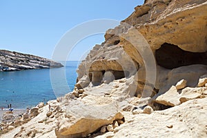 Matala caves, Crete, Greece. photo