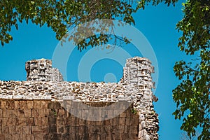 Detail of Mayan ruis in Uxmal, Mexico.