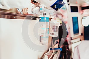 Detail of medical equipment in an operating room, oxygen filter