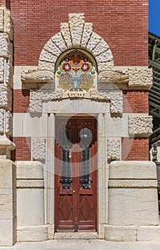 Detail of the Mercado Colon market hall in Valencia