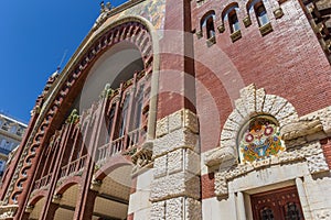 Detail of the Mercado Colon market hall in Valencia