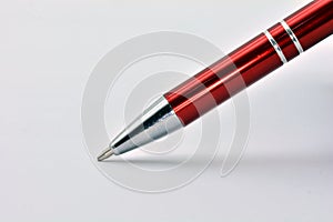 Detail of a metal ballpoint pen photo