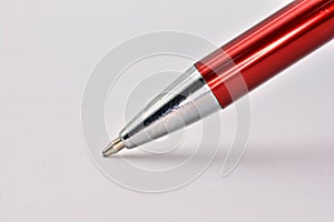 Detail of a metal ballpoint pen photo